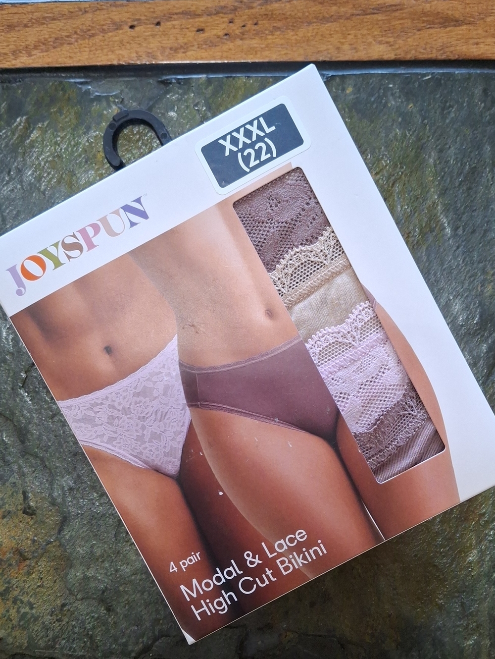 Women's Modal & Lace High Cut Bikini Panties - 4-Pack